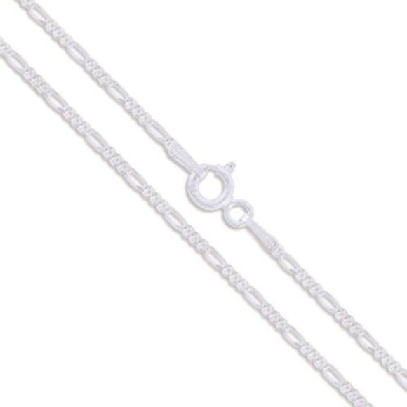 Sterling Silver Flat Figaro 1.8mm Necklace - Picture 1 of 1